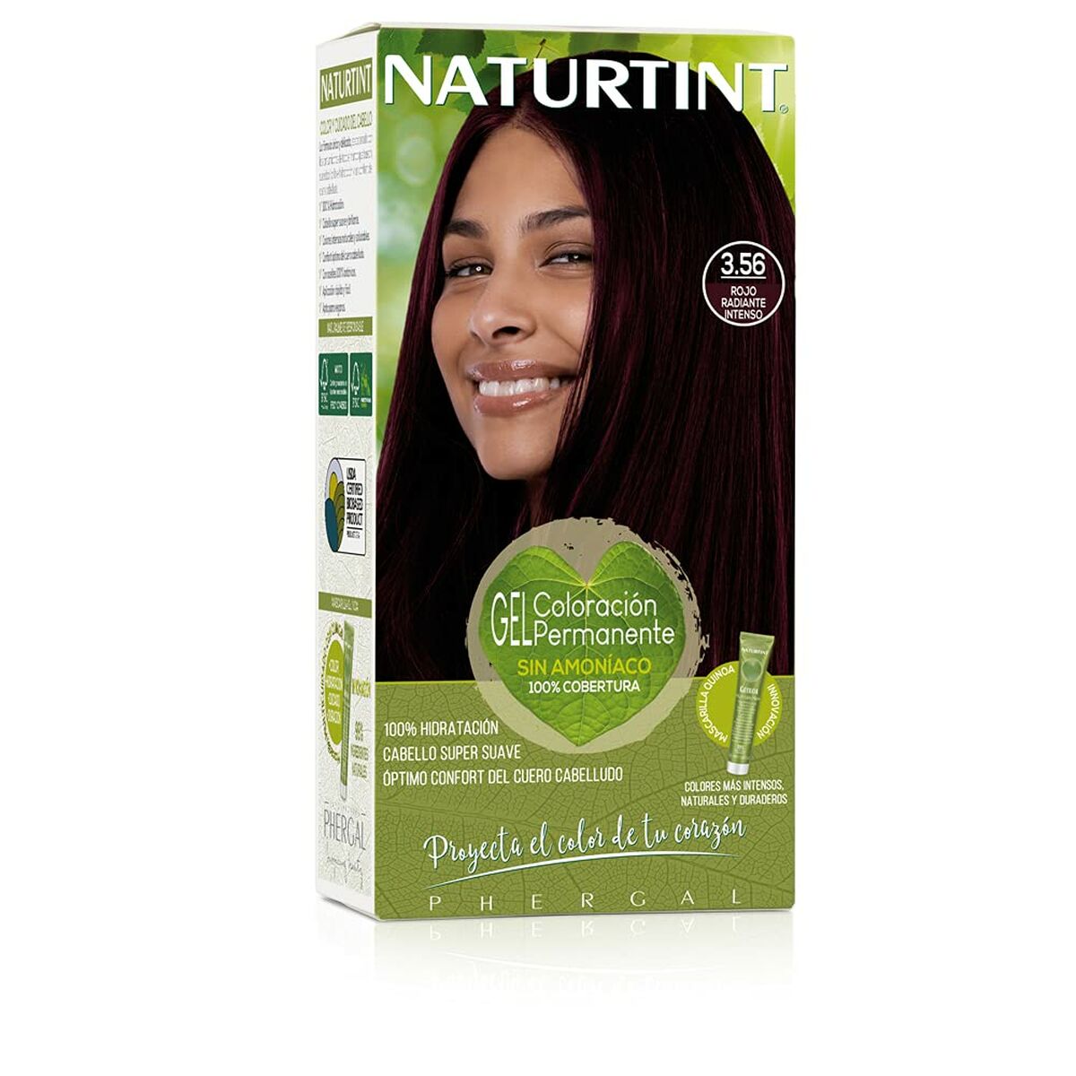 Permanent Dye Naturtint 3.56 rojo radiante intenso Nº 3.56 Rojo Radiante Intenso Nº 3.56-Rojo Radiante Intenso 170 ml for