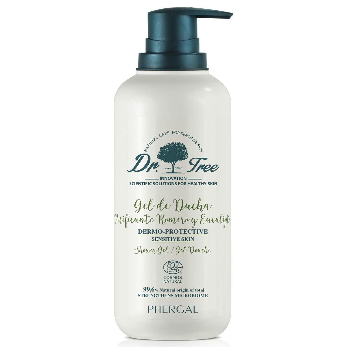 Shower Gel Dr. Tree Eco Gel De Ducha 500 ml Sensitive skin Rosemary Eucalyptus Purifying skincare packaging