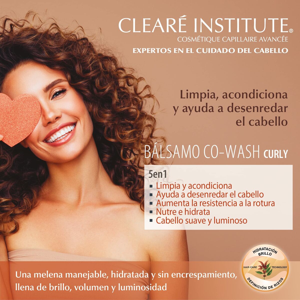 Curl Defining Fluid Clearé Institute Wash Curly 300 ml product packaging