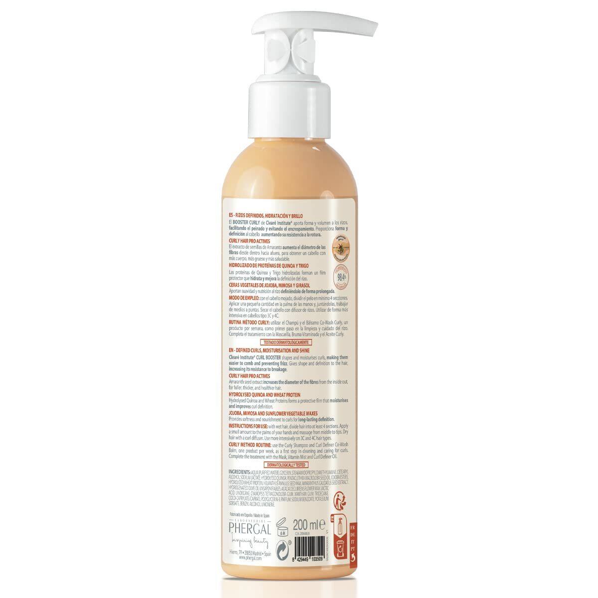 Defined Curls Conditioner Clearé Institute Booster Curly 200 ml conditioner bottle