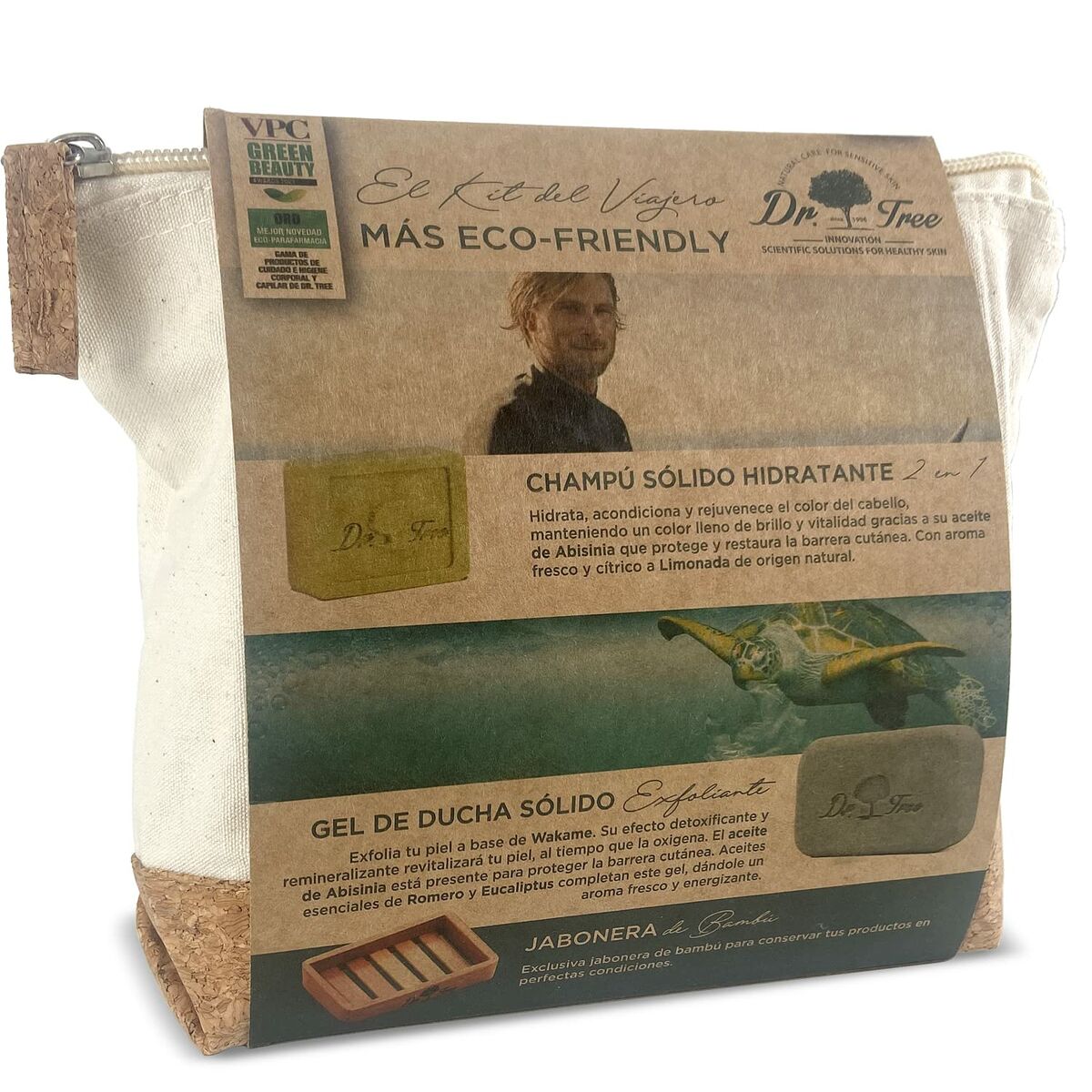 Shower Set Dr. Tree The traveler's kit Sensitive skin 4 Pieces product packaging