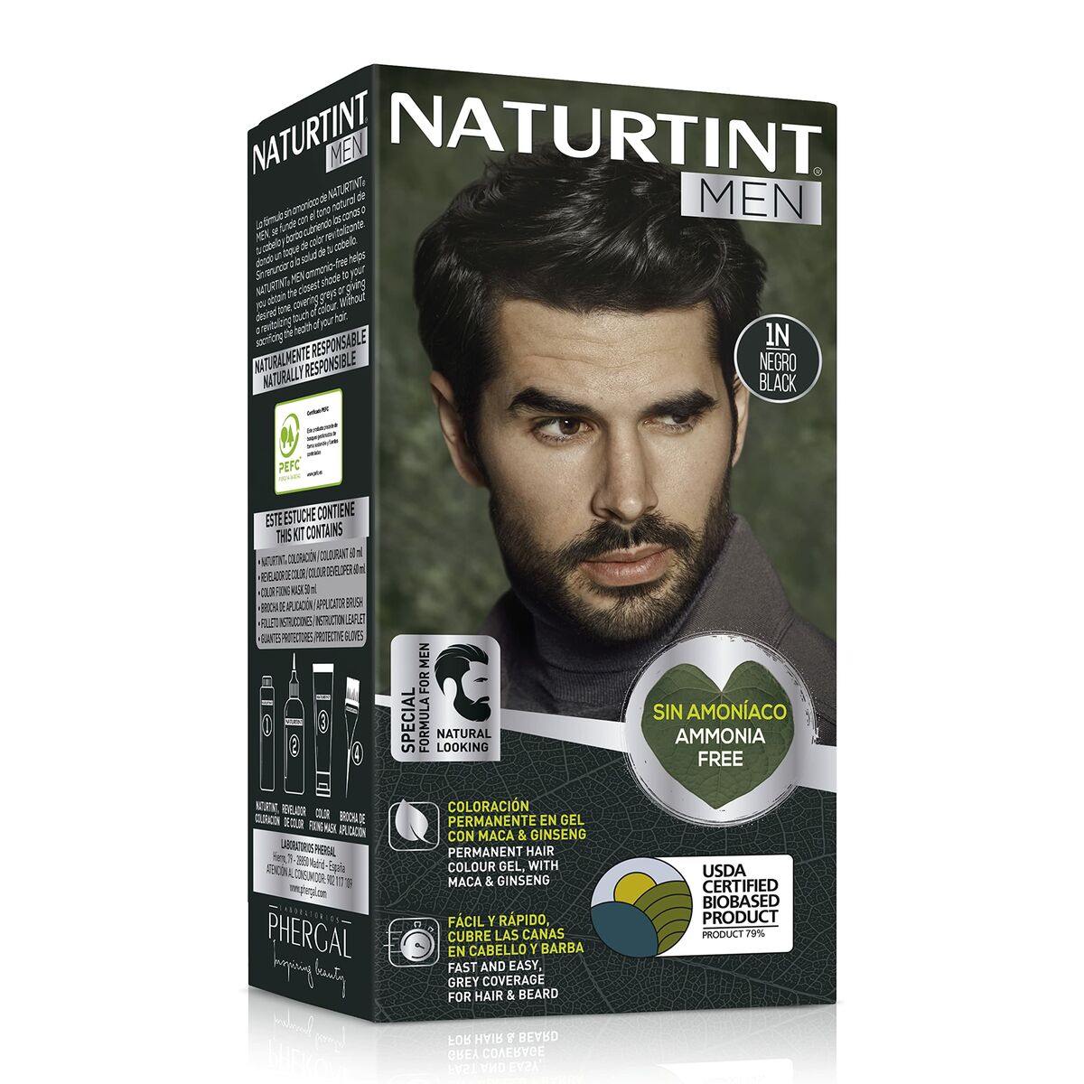 Permanent Dye Naturtint MEN Black for Men product packaging