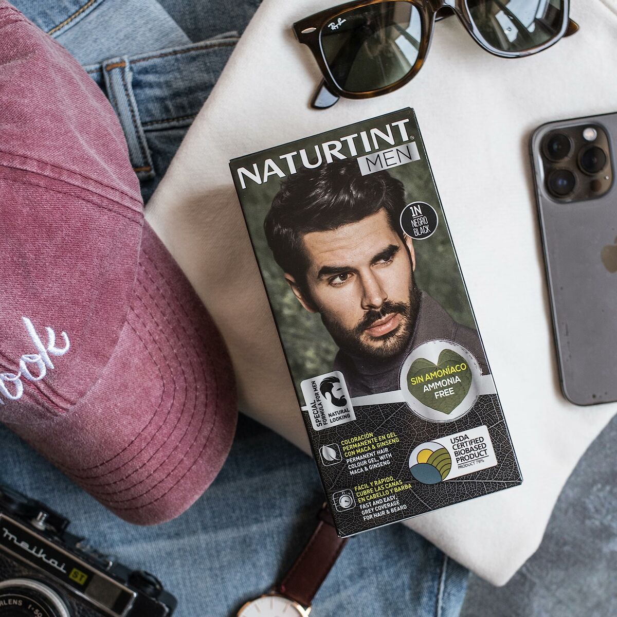 Permanent Dye Naturtint MEN Black for Men product packaging