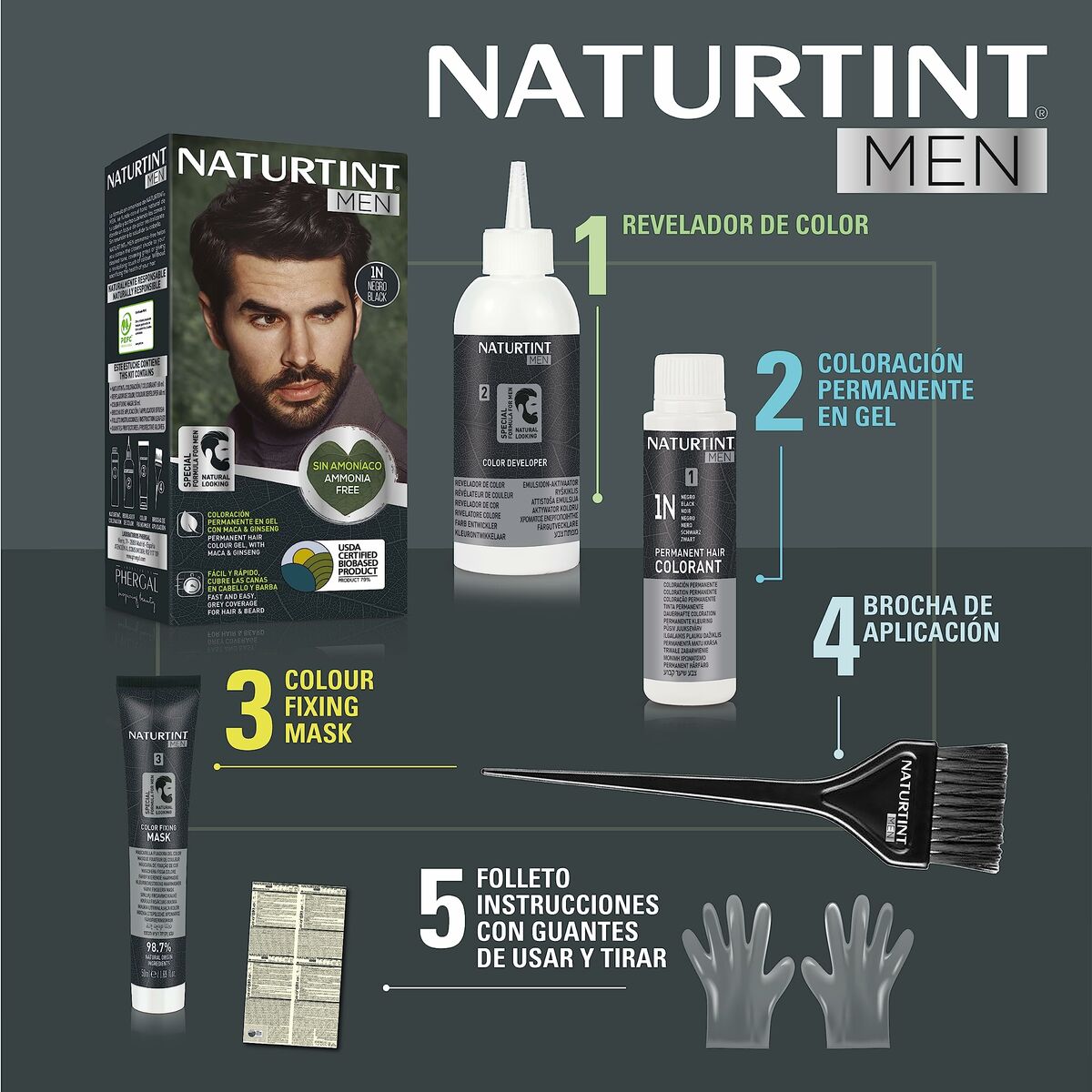 Permanent Dye Naturtint MEN Nº 4n-Castano Natural product packaging