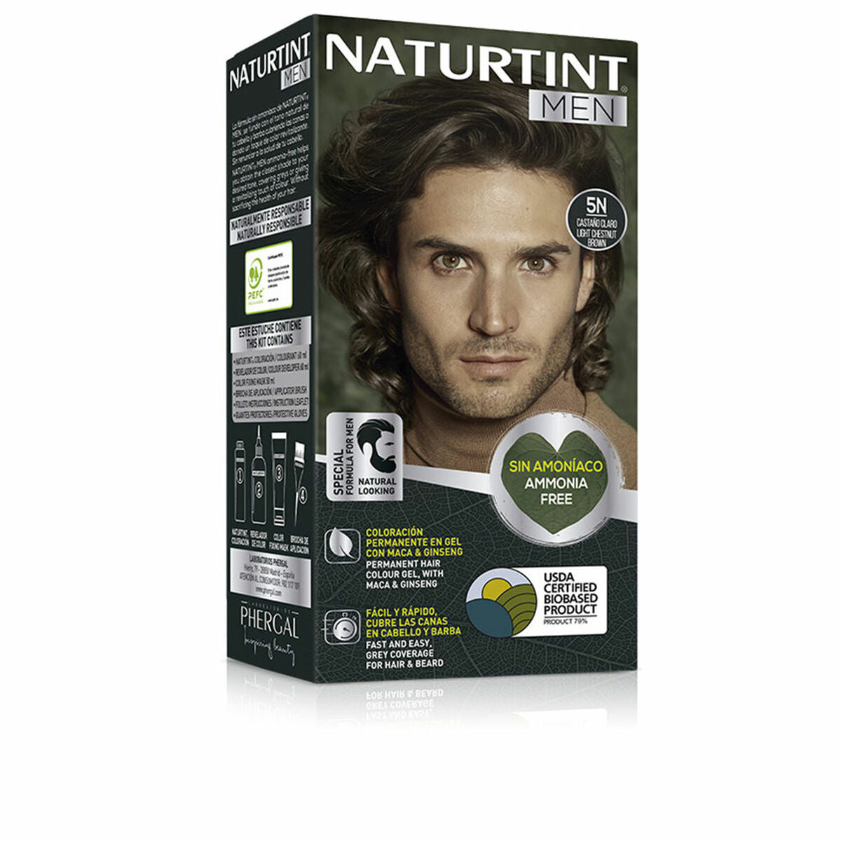 Permanent Dye Naturtint MEN 5 - Light Brown product packaging