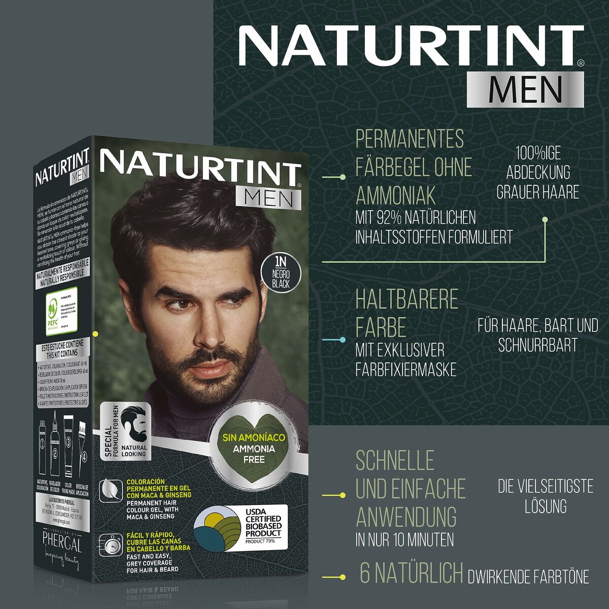 Permanent Dye Naturtint MEN 6-rubio oscuro product packaging