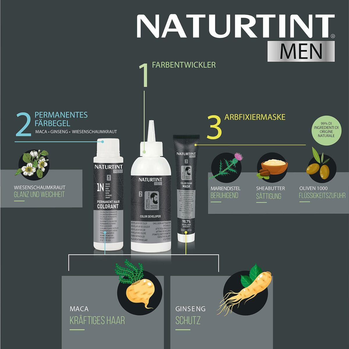 Permanent Dye Naturtint MEN 6-rubio oscuro product packaging