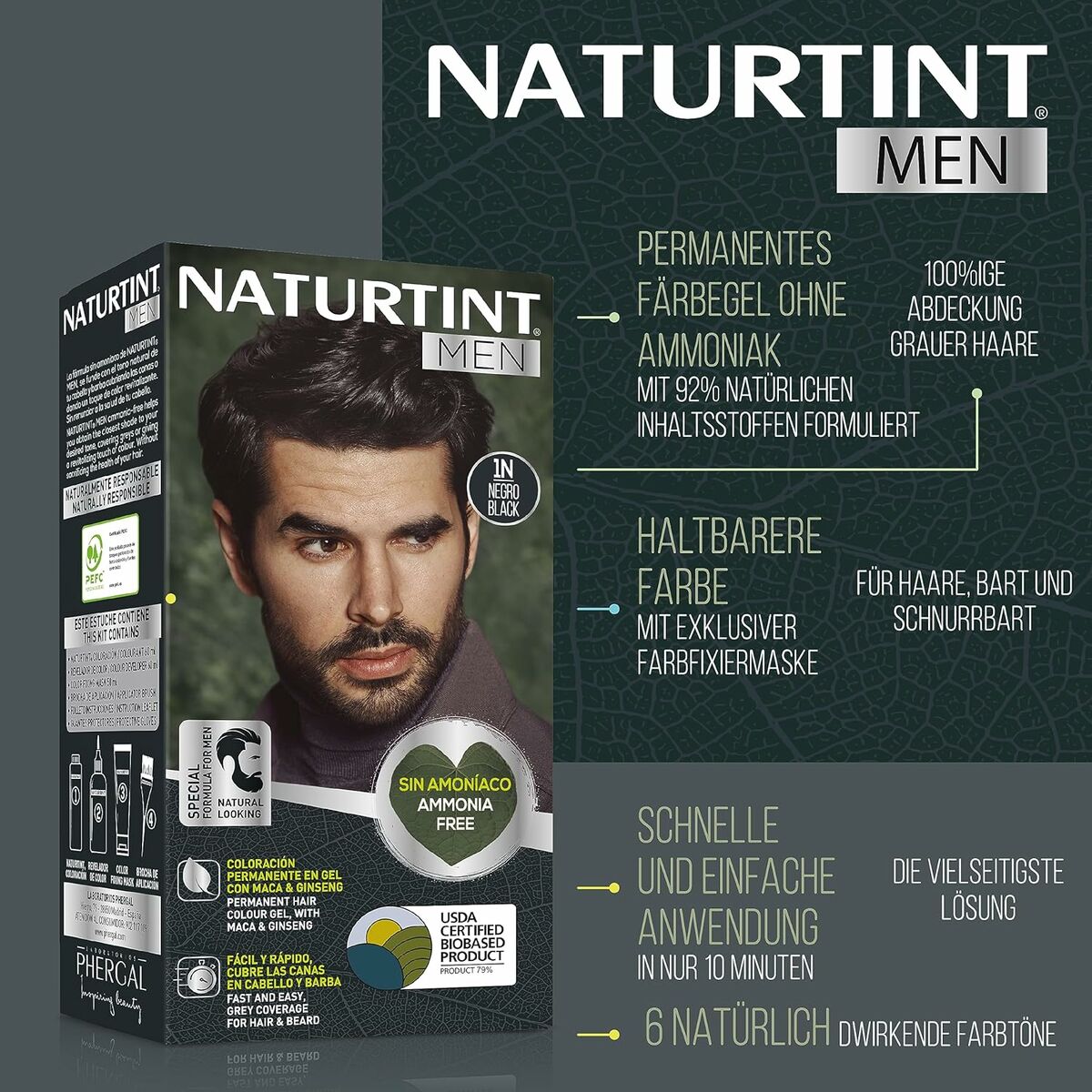 Permanent Dye Naturtint MEN Nº 7n-Rubio Avellana product packaging
