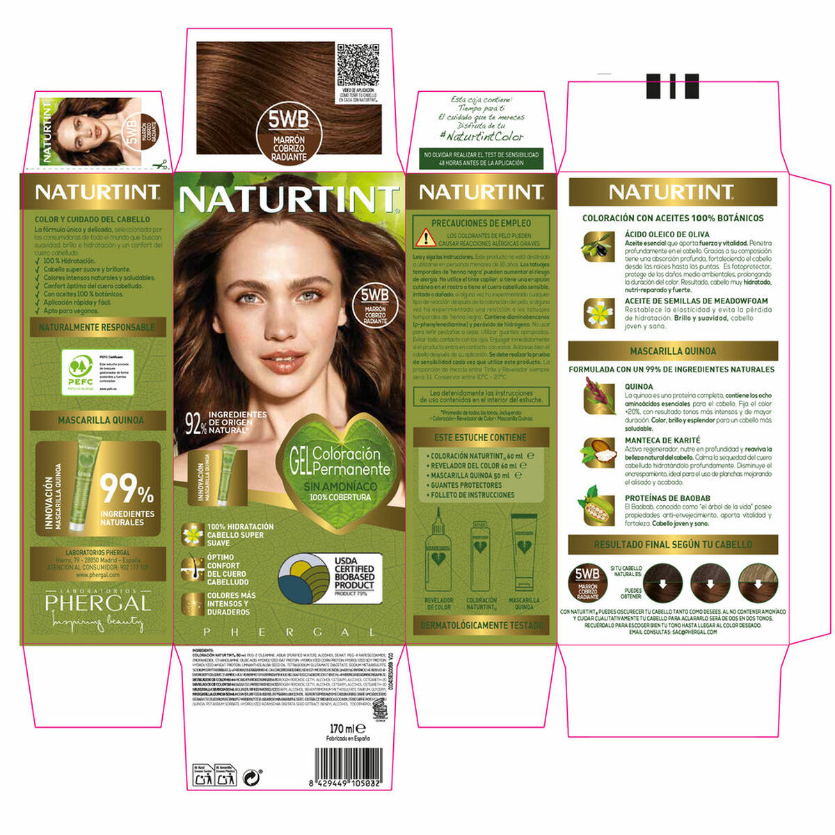Permanent Dye Naturtint COLORACIÓN 170 ml for Women product packaging