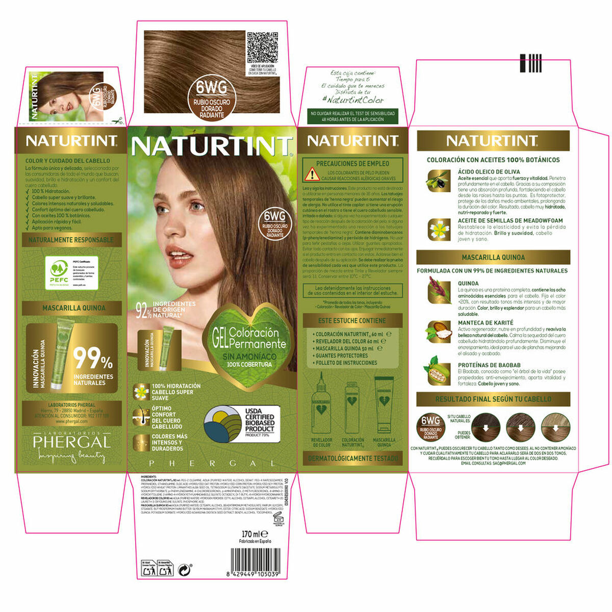 Permanent Dye Naturtint COLORACIÓN 170 ml for Women product packaging