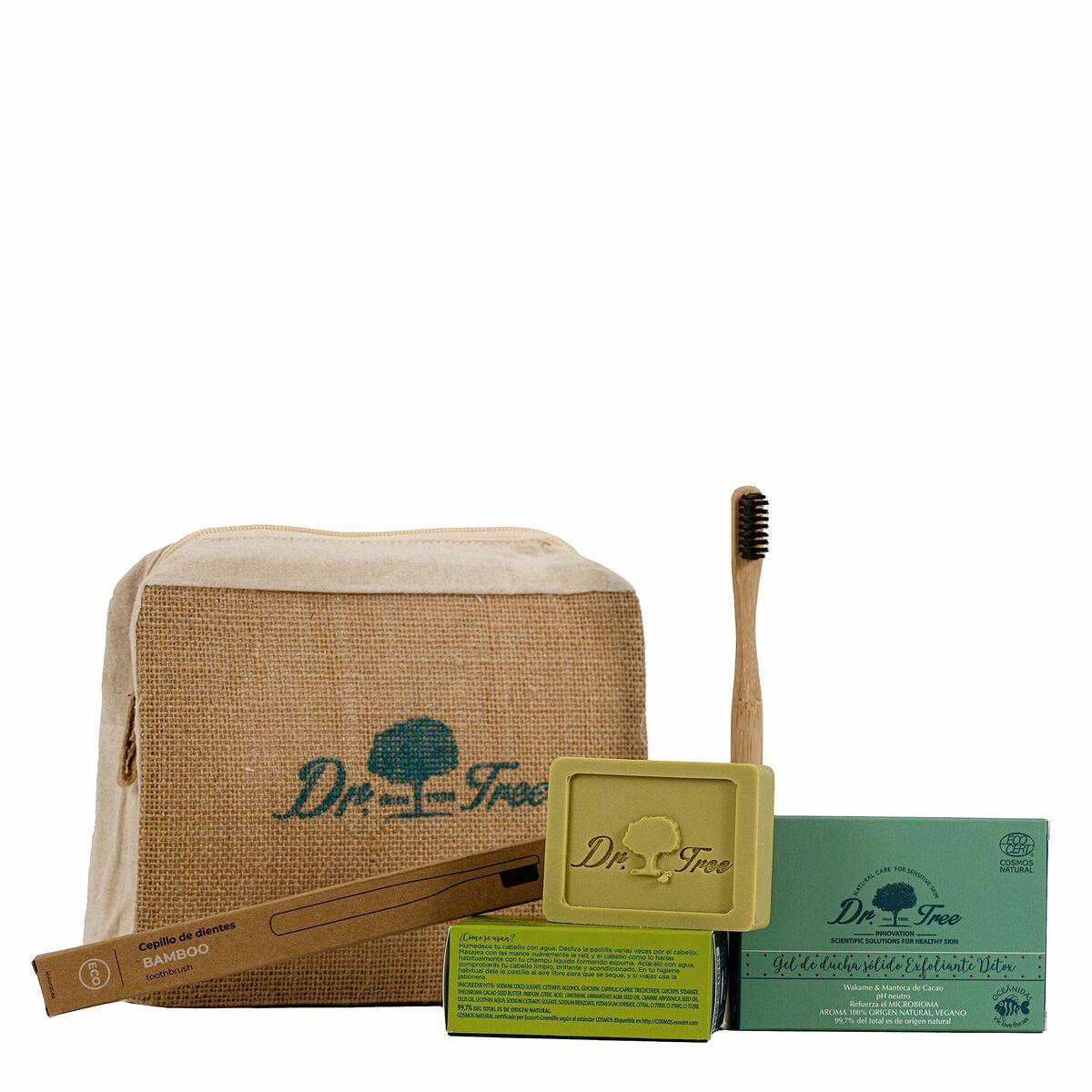 Shower Set Dr. Tree The traveler's kit Sensitive skin 4 Pieces for Women product packaging