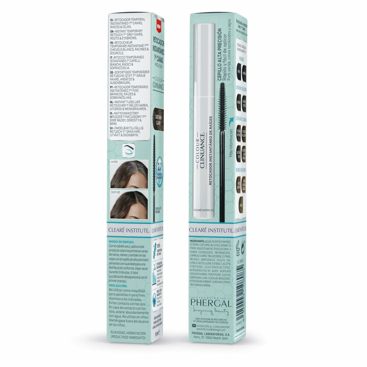 Eyebrow Tint Clearé Institute COLOUR CLINUANCE Light Brown 10 ml product packaging