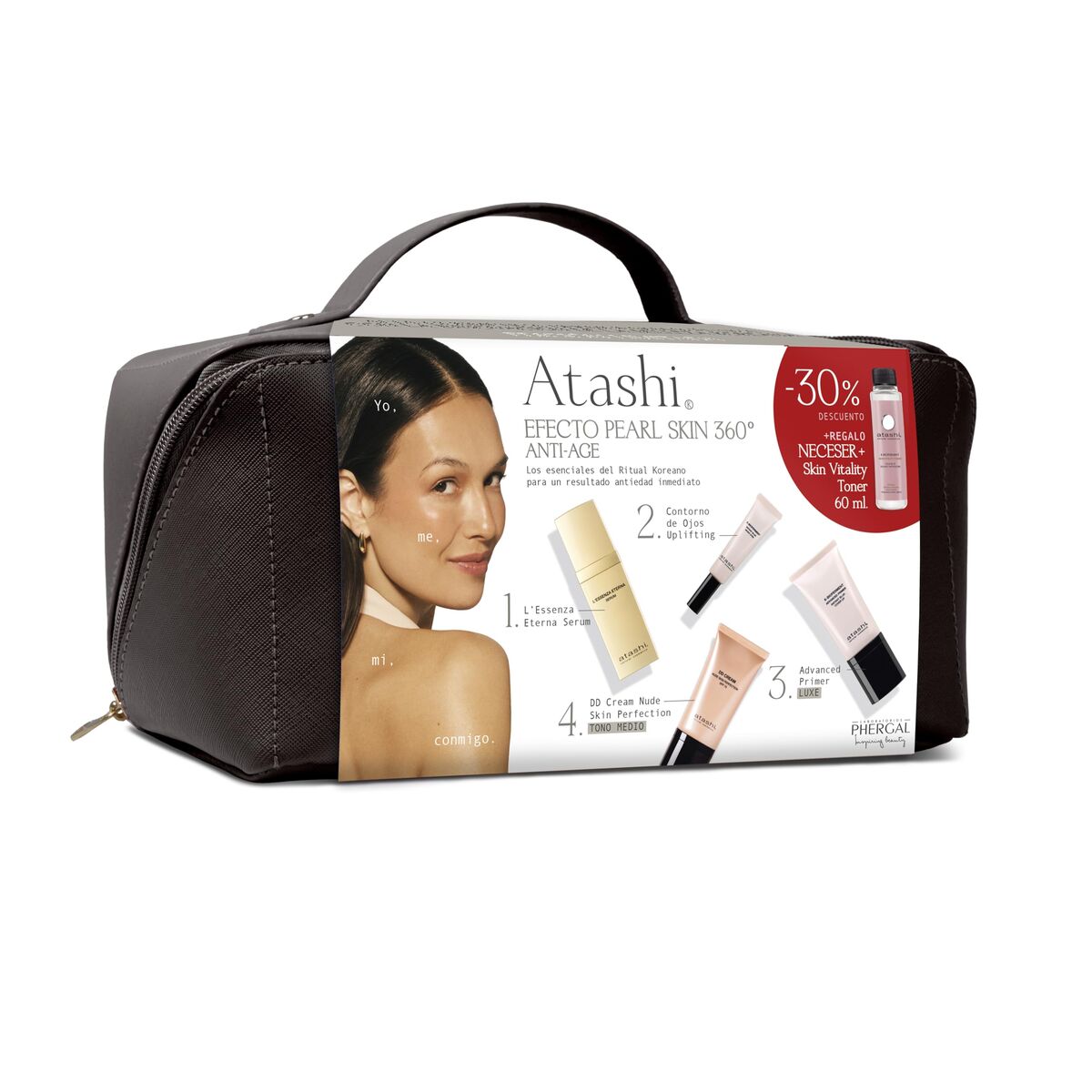 Cosmetic Set Atashi EFECTO PEARL SKIN 360º 6 Pieces product packaging