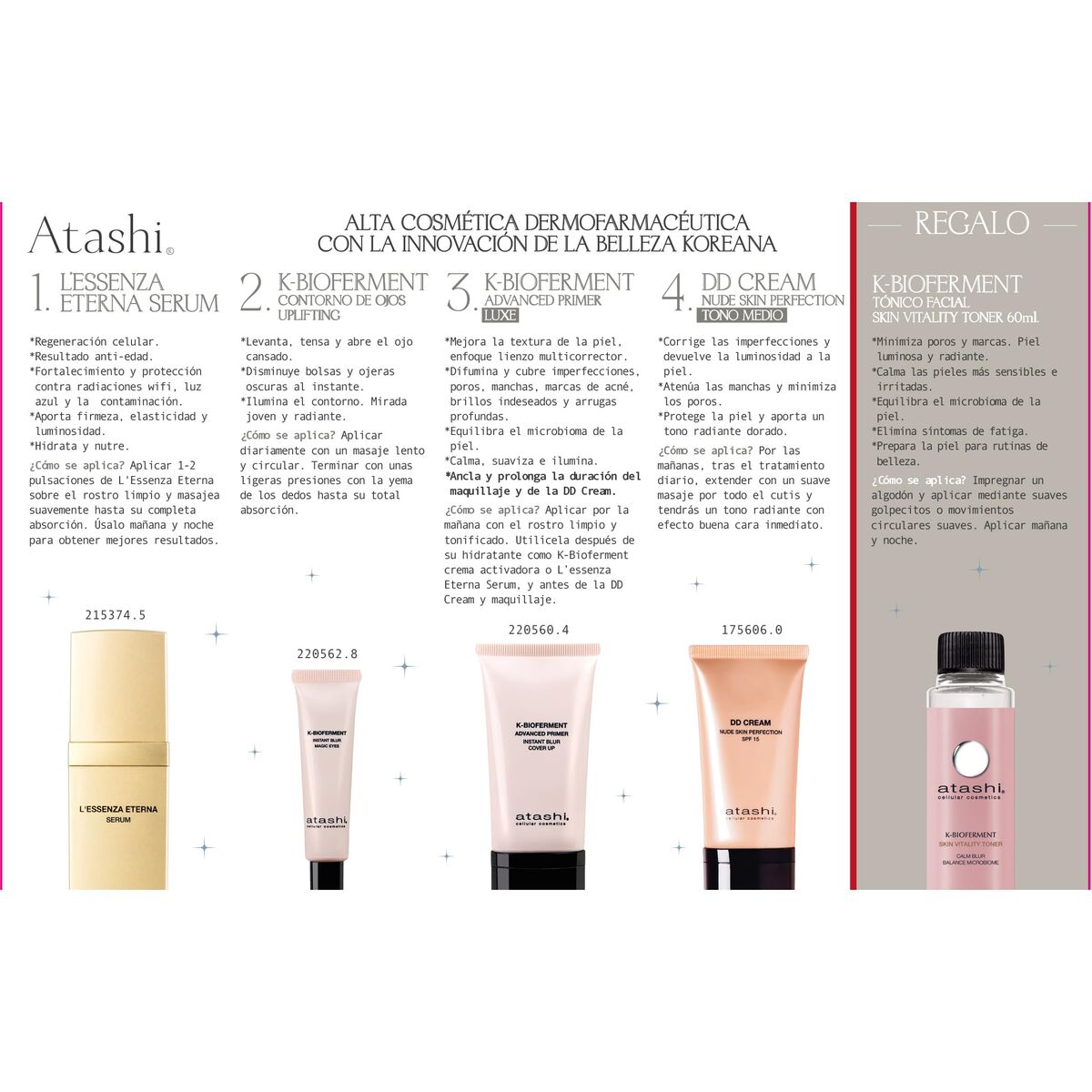 Cosmetic Set Atashi EFECTO PEARL SKIN 360º 6 Pieces product packaging