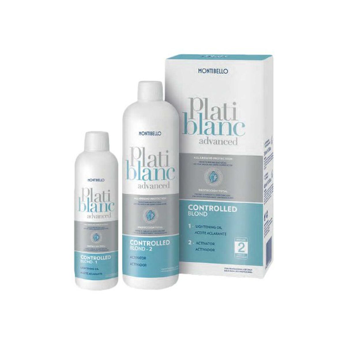 Hair Dressing Set Montibello Platiblanc Advanced Controlled Blond Lightener 2 Pieces product packaging