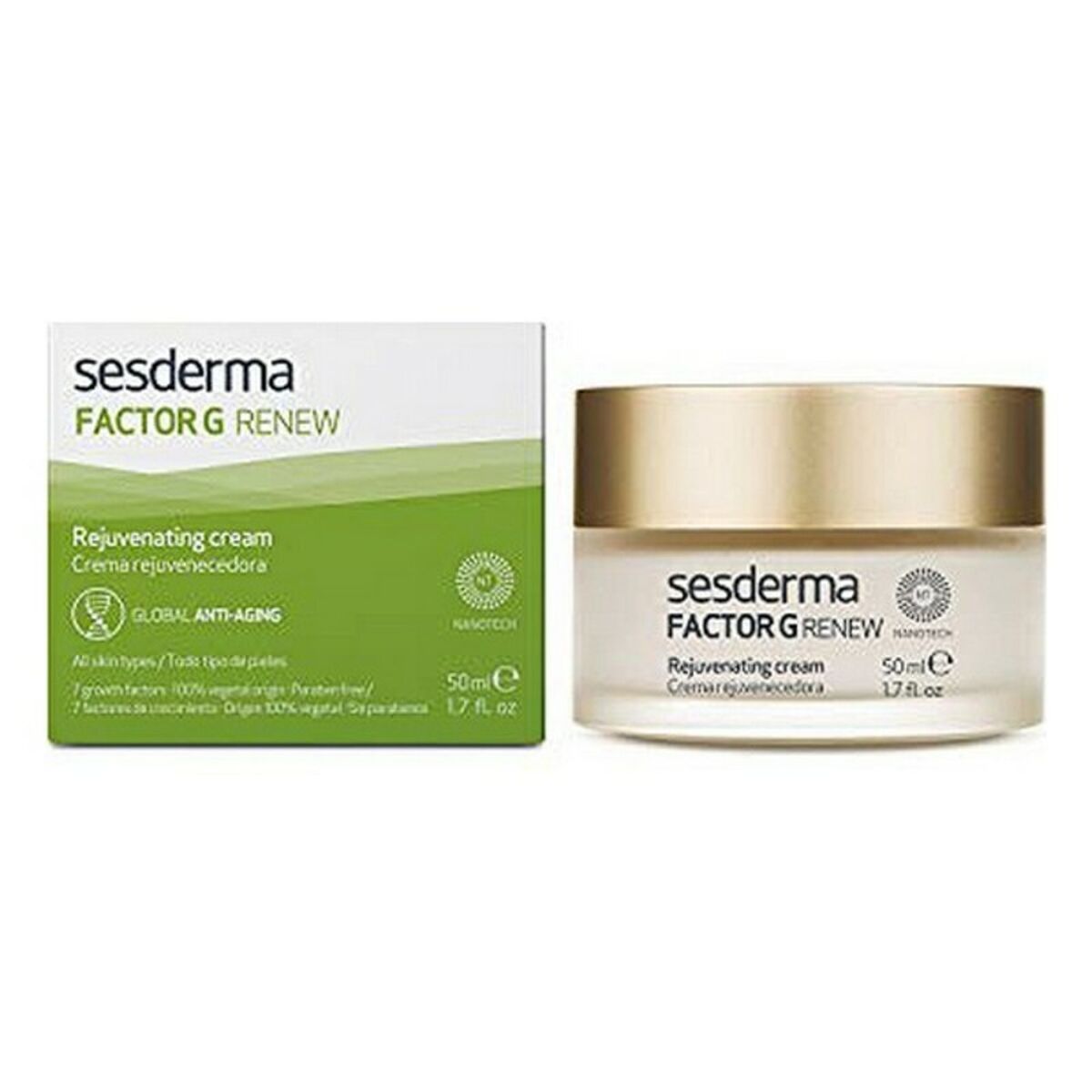 Anti-Ageing Cream Sesderma Factor G Renew 50 ml for Women skincare packaging