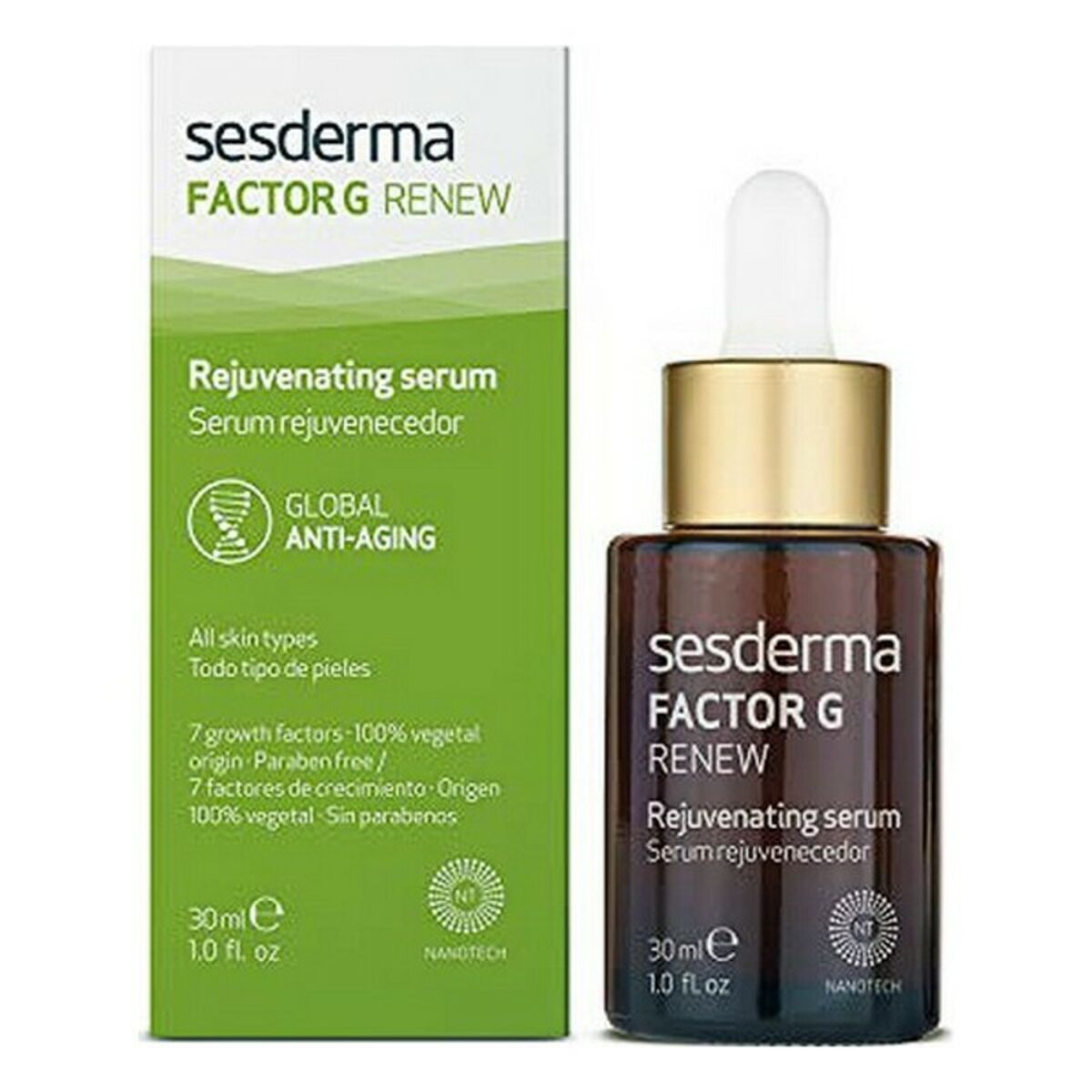 Facial Serum Sesderma Factor G Renew 30 ml for Women serum bottle