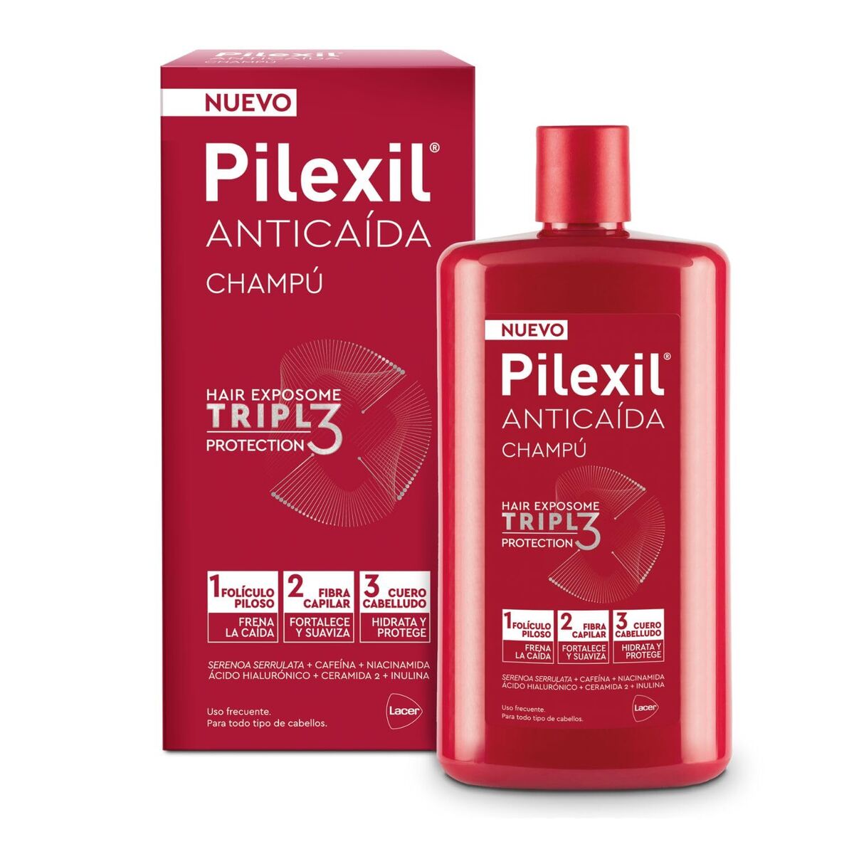 Shampoo Pilexil CHAMPÚ 450 ml shampoo bottle