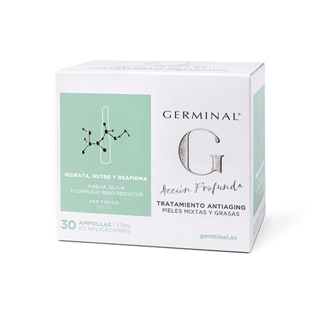 Anti-Ageing Firming Concentrate Germinal Acción Profunda 1,5 ml for Women product packaging 1.5 ml