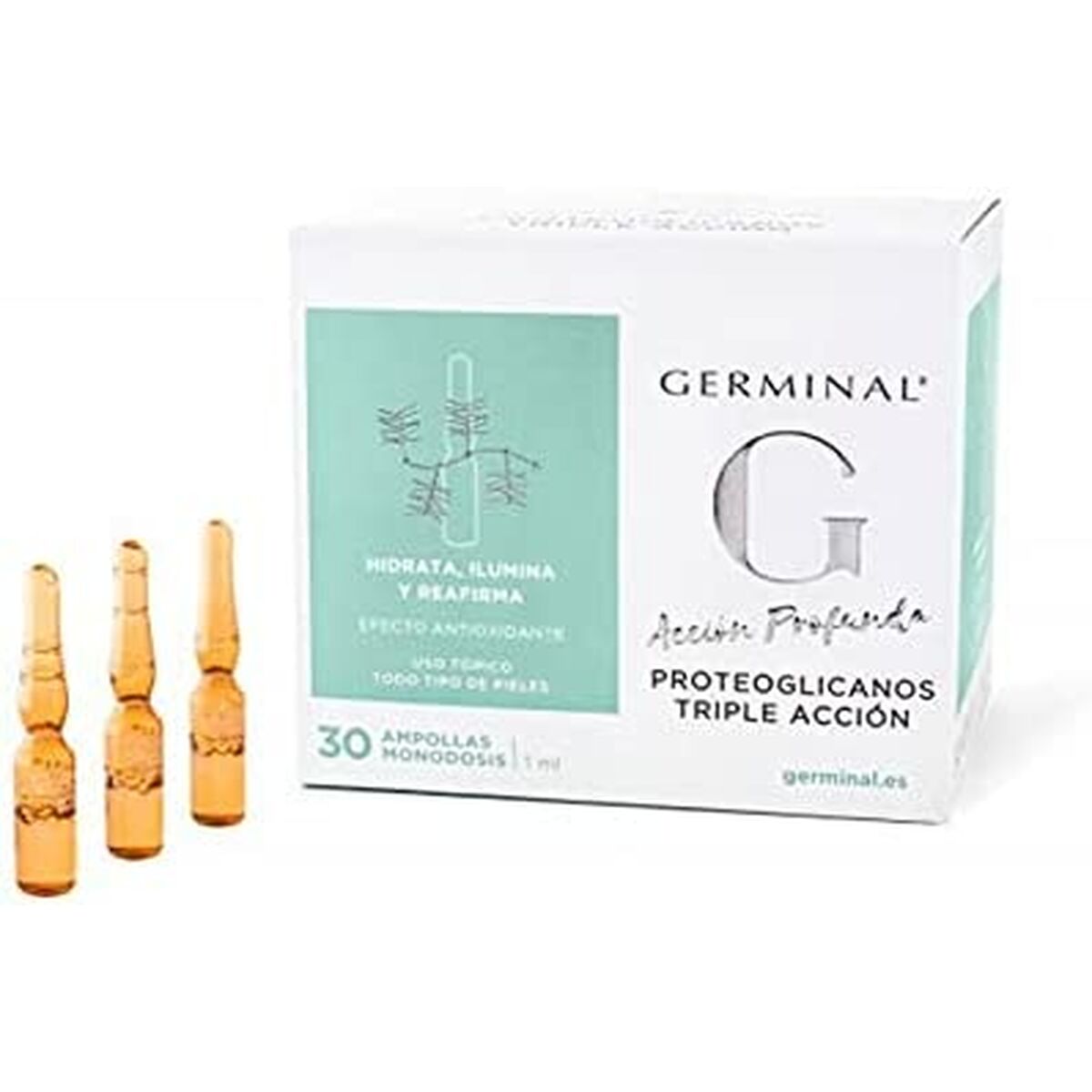 Anti-Ageing Care for Face and Neck Germinal Acción Profunda 1 ml 30 x 1 ml for Women product packaging