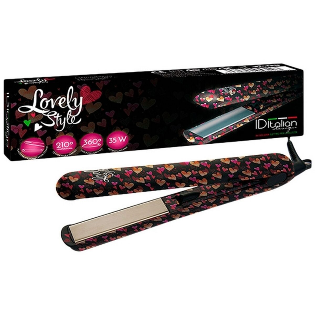 Hair Straightener Lovely Style Id Italian 35W Heart product packaging