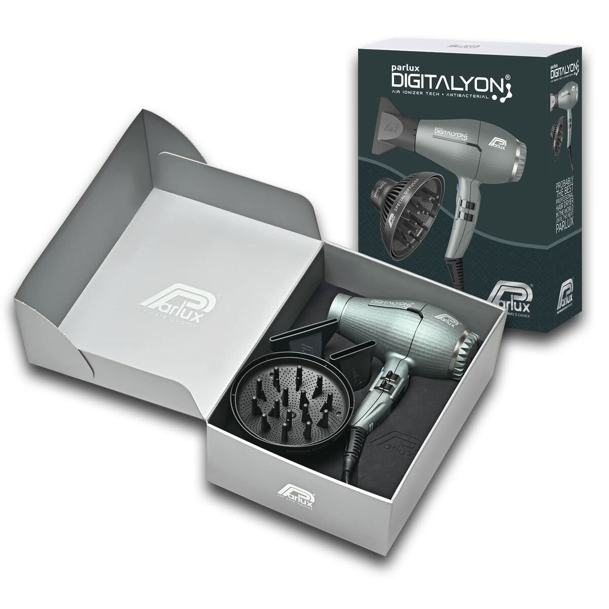 Hairdryer Parlux Digitalyon Grey 2400 W product packaging