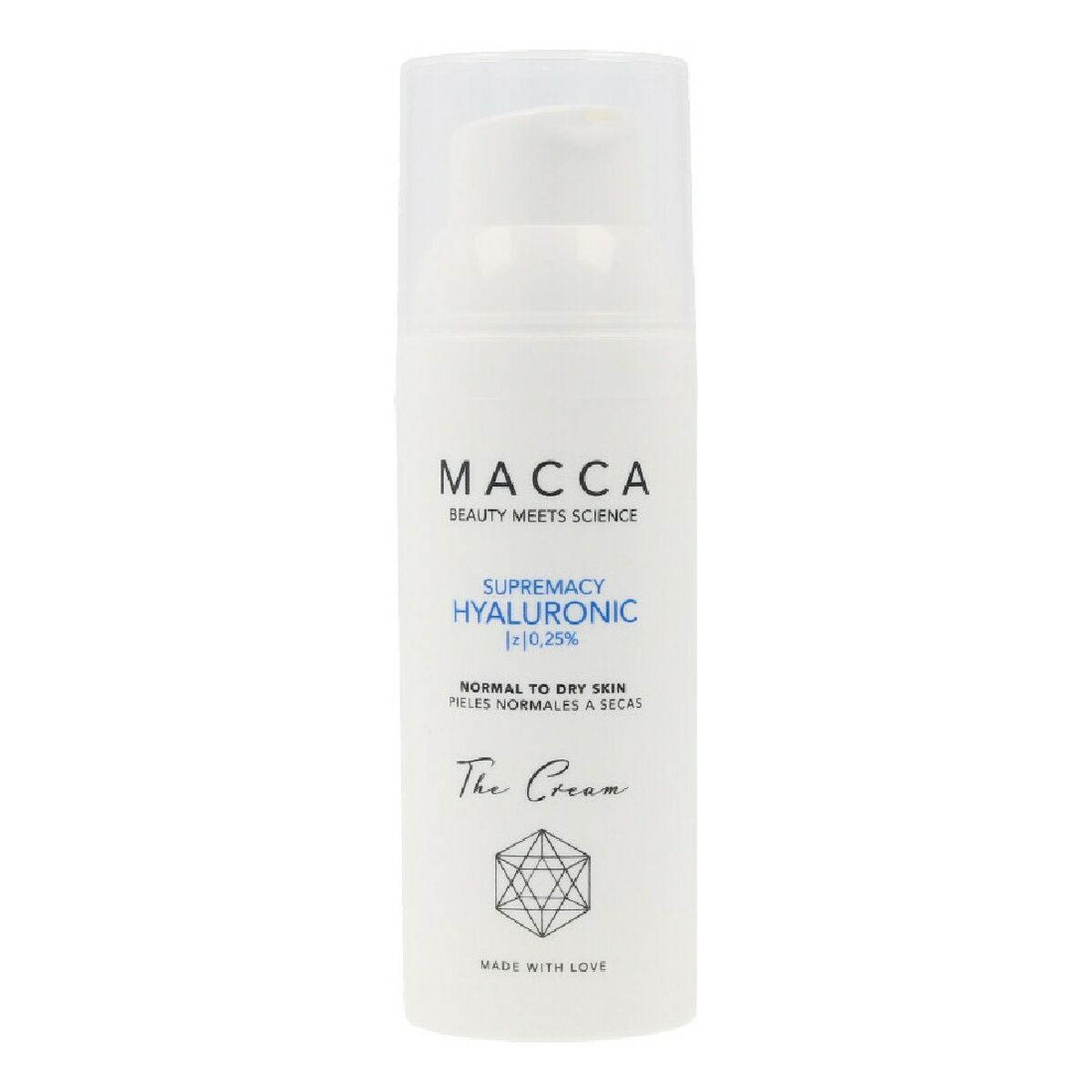 Intensive Moisturising Cream Macca Supremacy Hyaluronic 50 ml skincare packaging