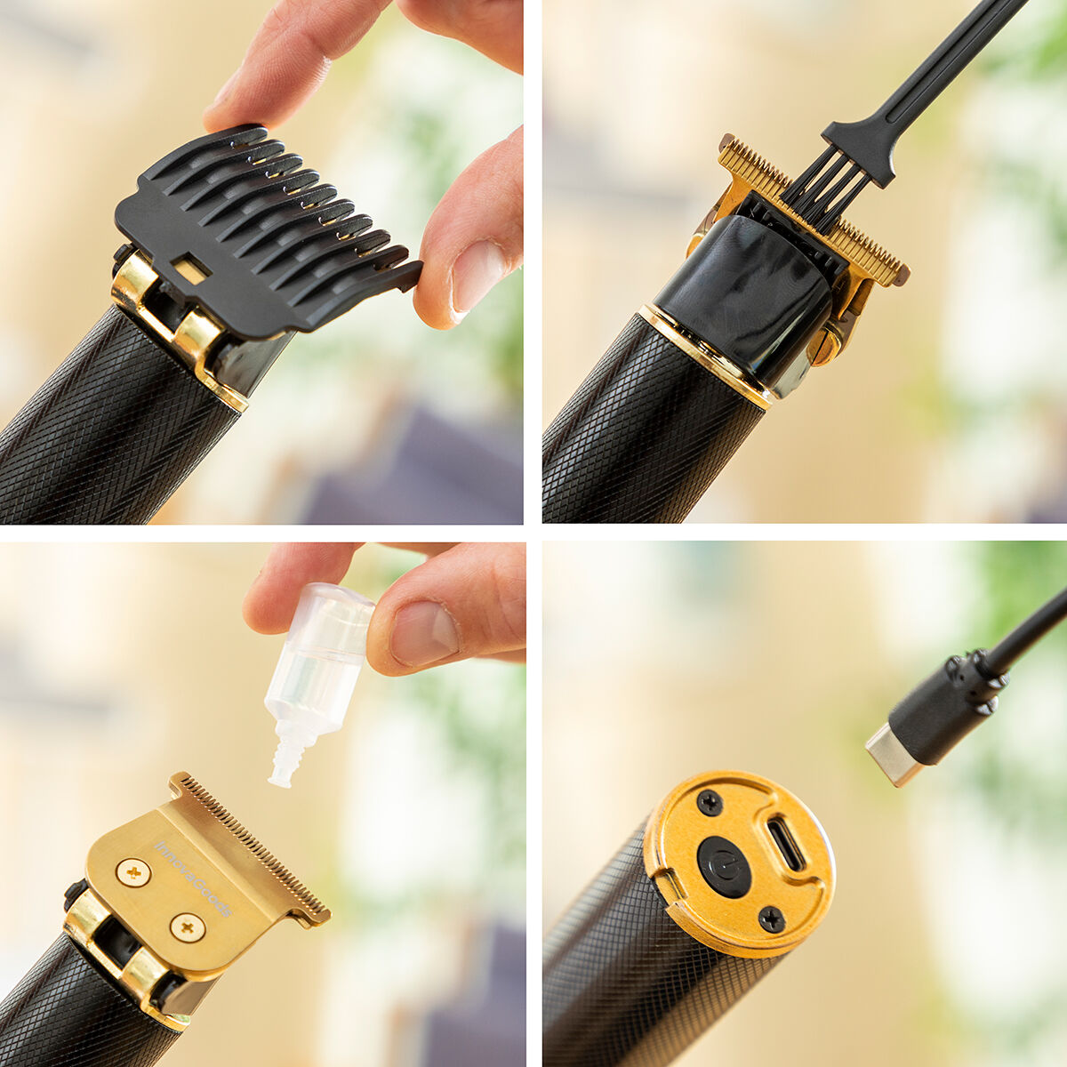 Professional Rechargeable Hair Clipper with Accessories Triher InnovaGoods product packaging