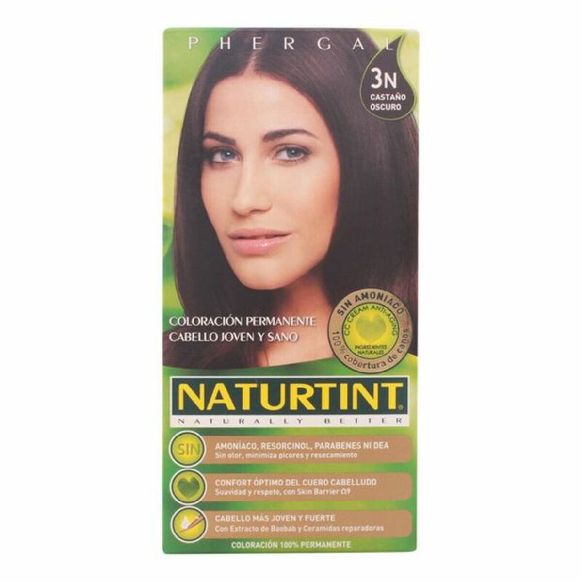 Dye No Ammonia Naturtint N Nº 3n Castano Oscuro Nº 3n-Castano Oscuro 170 ml for Women product packaging