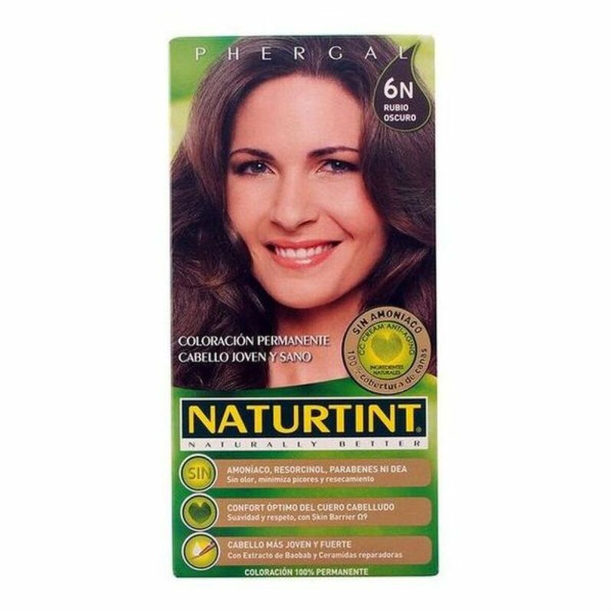 Dye No Ammonia Naturtint N Nº 6n Rubio Oscuro Nº 6n-Rubio Oscuro 170 ml for Women product packaging