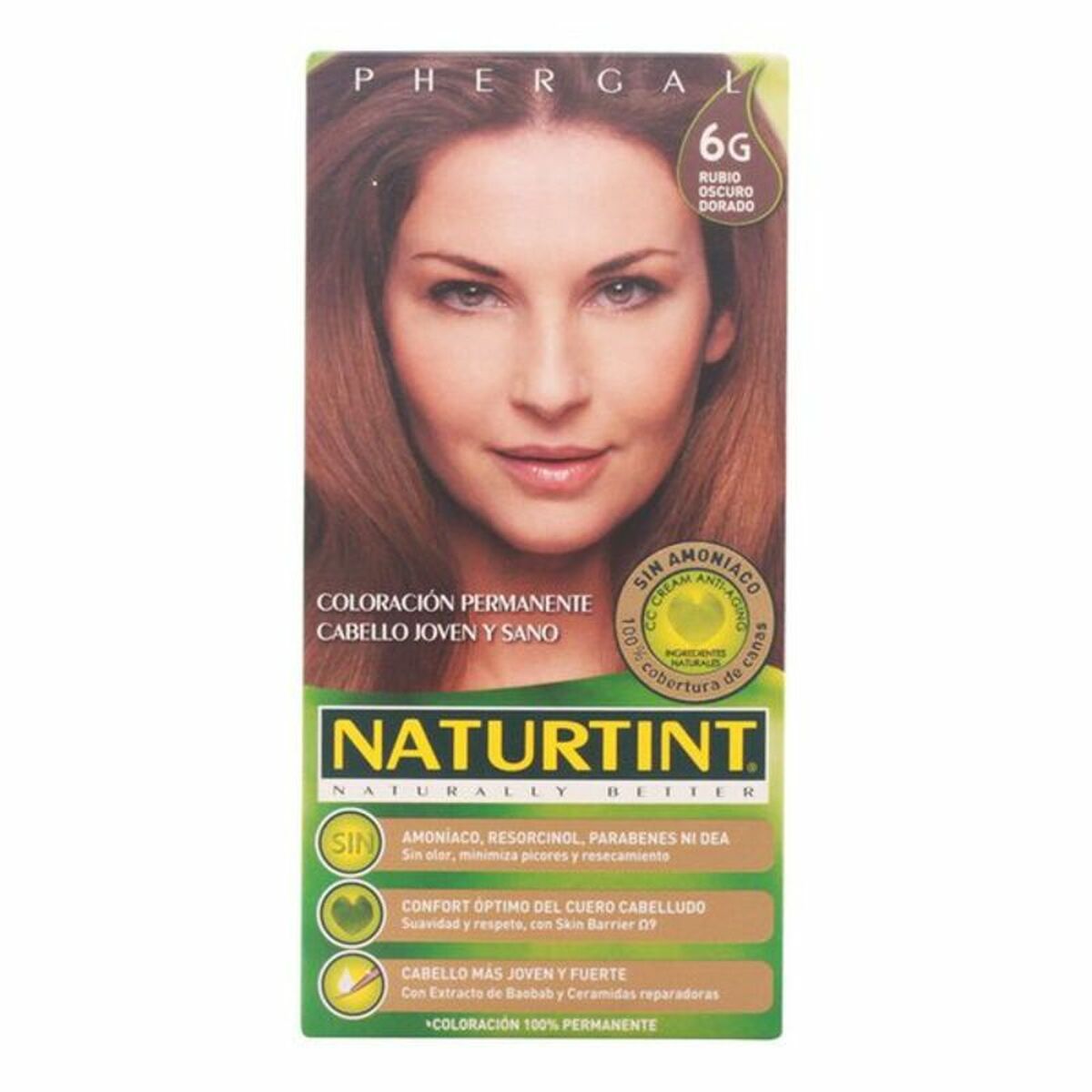 Dye No Ammonia Naturtint G Nº 6g Rubio Oscuro Dorado Nº 6g-Rubio Oscuro Dorado 170 ml for Women product packaging