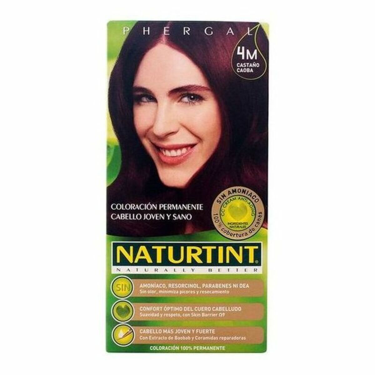 Dye No Ammonia Naturtint M Mahogany Brown Nº 4m Castano Caoba Nº 4m-Castano Caoba 170 ml for Women product packaging