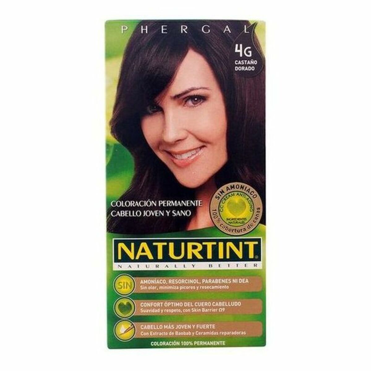 Dye No Ammonia Naturtint G Golden Brown Nº 4g Castano Dorado 170 ml for Women product packaging
