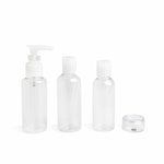 4-in-1 Travel Liquid Dispenser IDC Institute Travel Transparent Set 4 Pieces product packaging