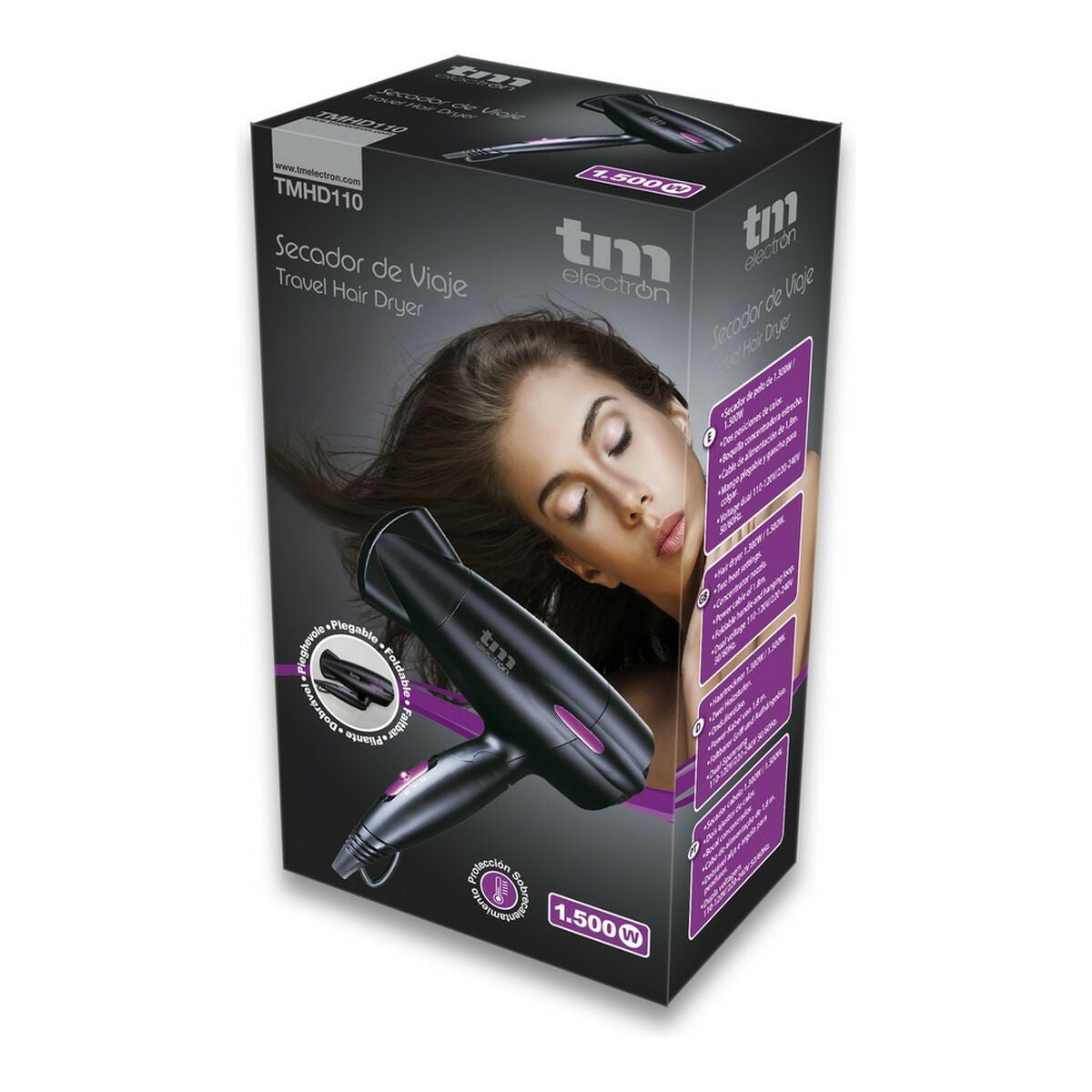 Hairdryer TM Electron 1500 W product packaging