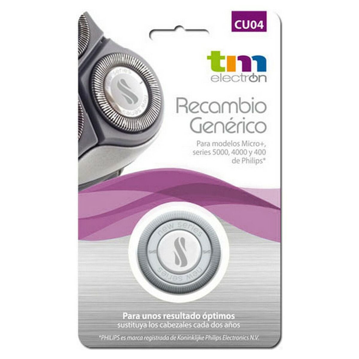 Shaving Head TM Electron product packaging