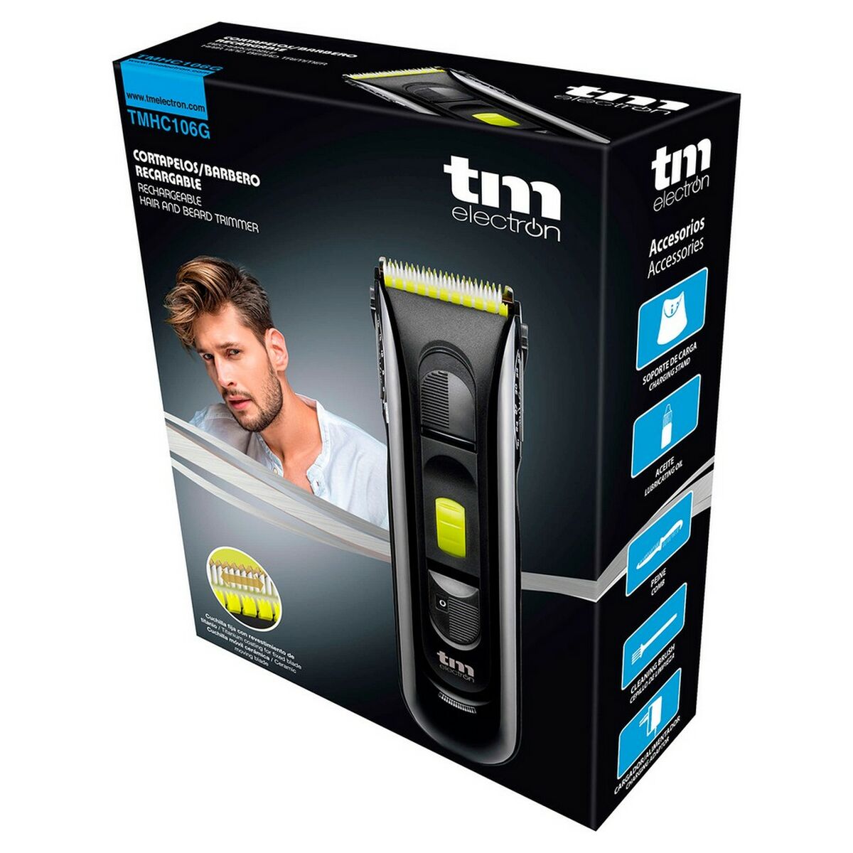 Hair Clippers TM Electron 240 V product packaging