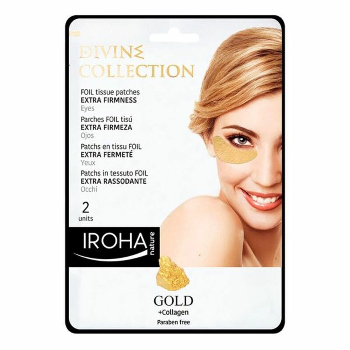 Patch for the Eye Area Iroha Gold 2 Pieces for Women product packaging