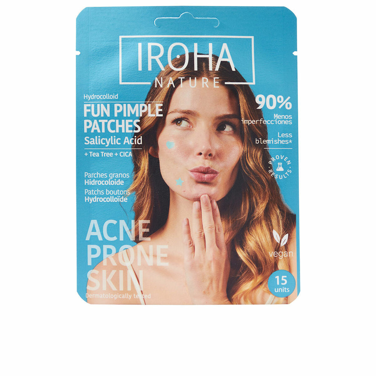 Facial patches Iroha FUN SOS GRANOS 15 Units product packaging