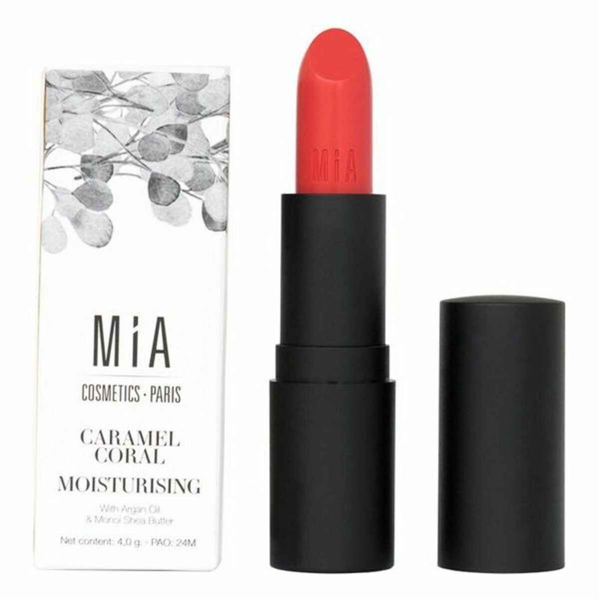 Hydrating Lipstick Mia Cosmetics Paris 509-Caramel Coral (4 g) makeup packaging