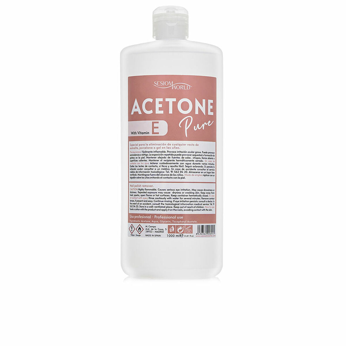 Nail polish remover SesioMWorld ACETONE PURE 1 L product packaging