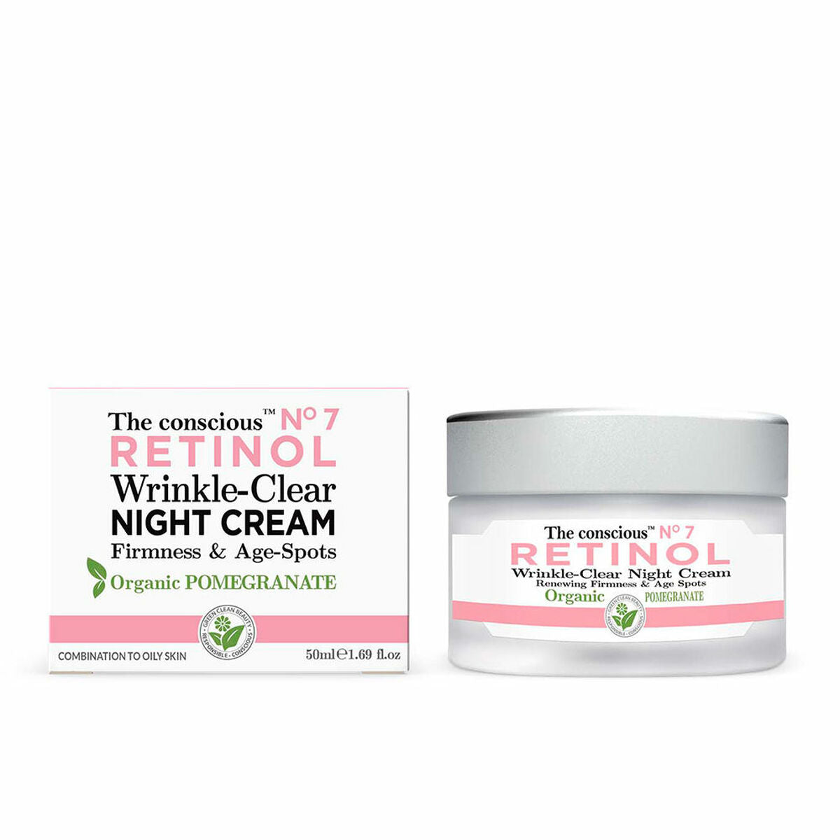 Anti-Wrinkle Night Cream The Conscious Retinol 50 ml Pomegranate for Women skincare packaging