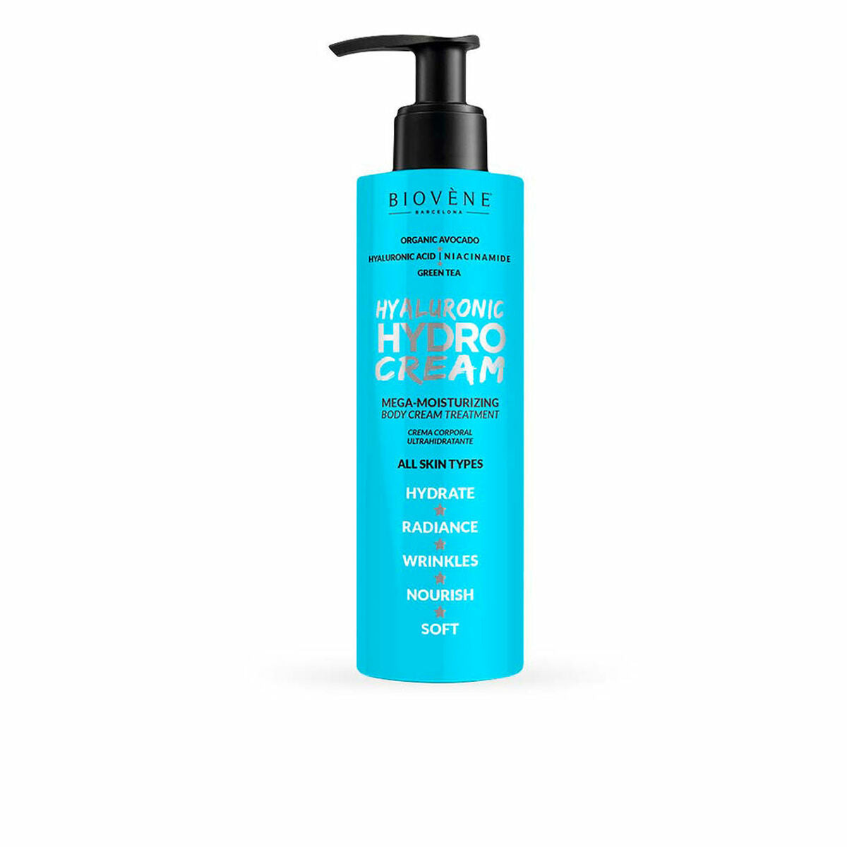 Body Cream Biovène Hyaluronic Hydro Cream 200 ml for Women skincare packaging
