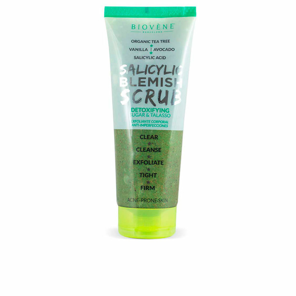 Body Exfoliator Biovène Salicylic Blemish Scrub 250 ml Detoxifying for Women product packaging