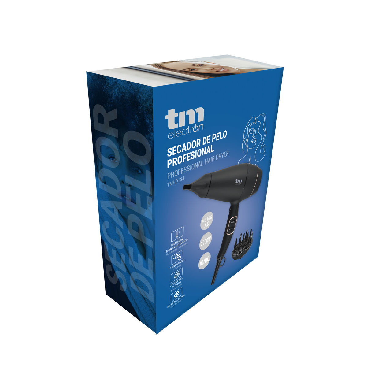 Hairdryer TM Electron 1800-2200 W product packaging