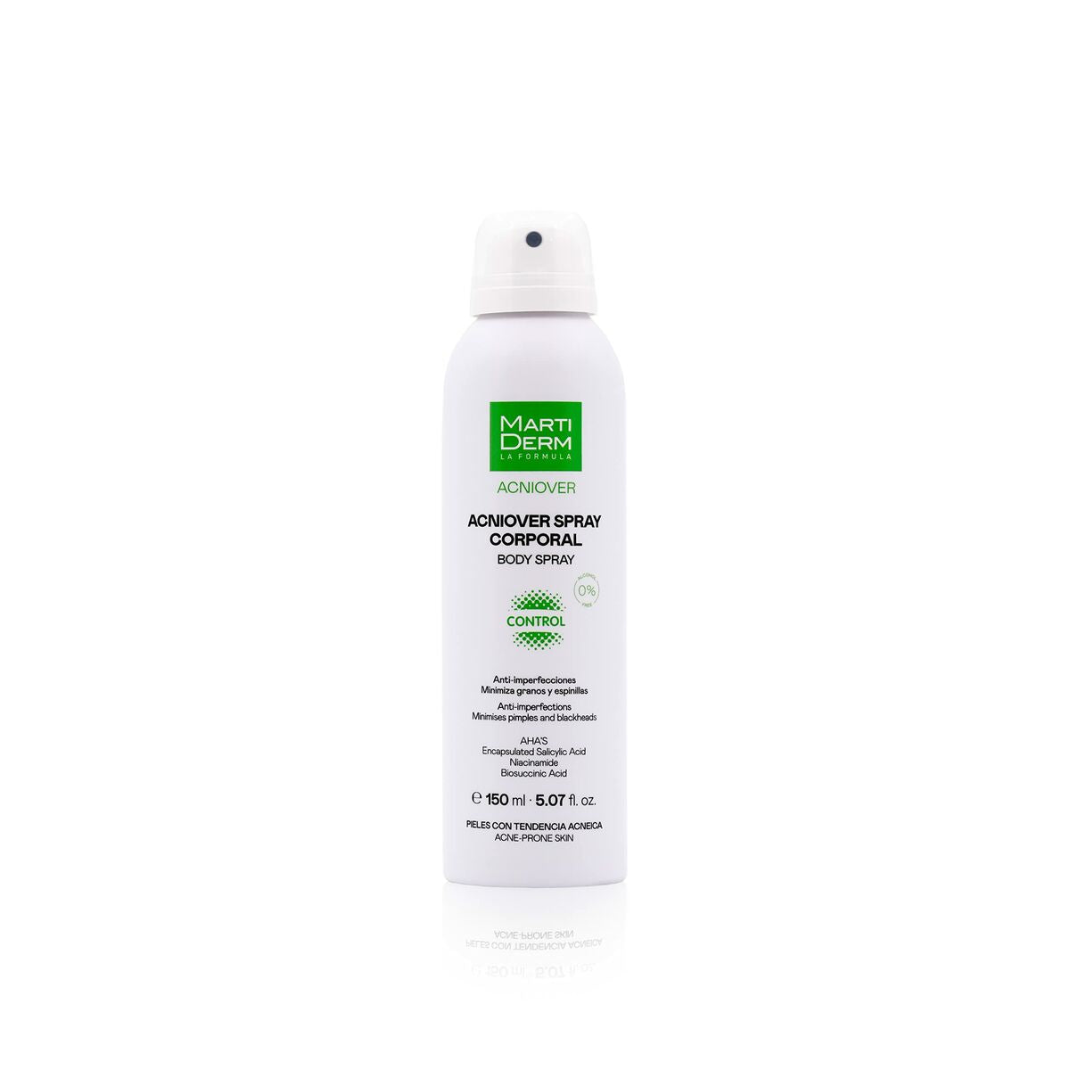 Body Spray Martiderm ACNIOVER 150 ml for Women product packaging