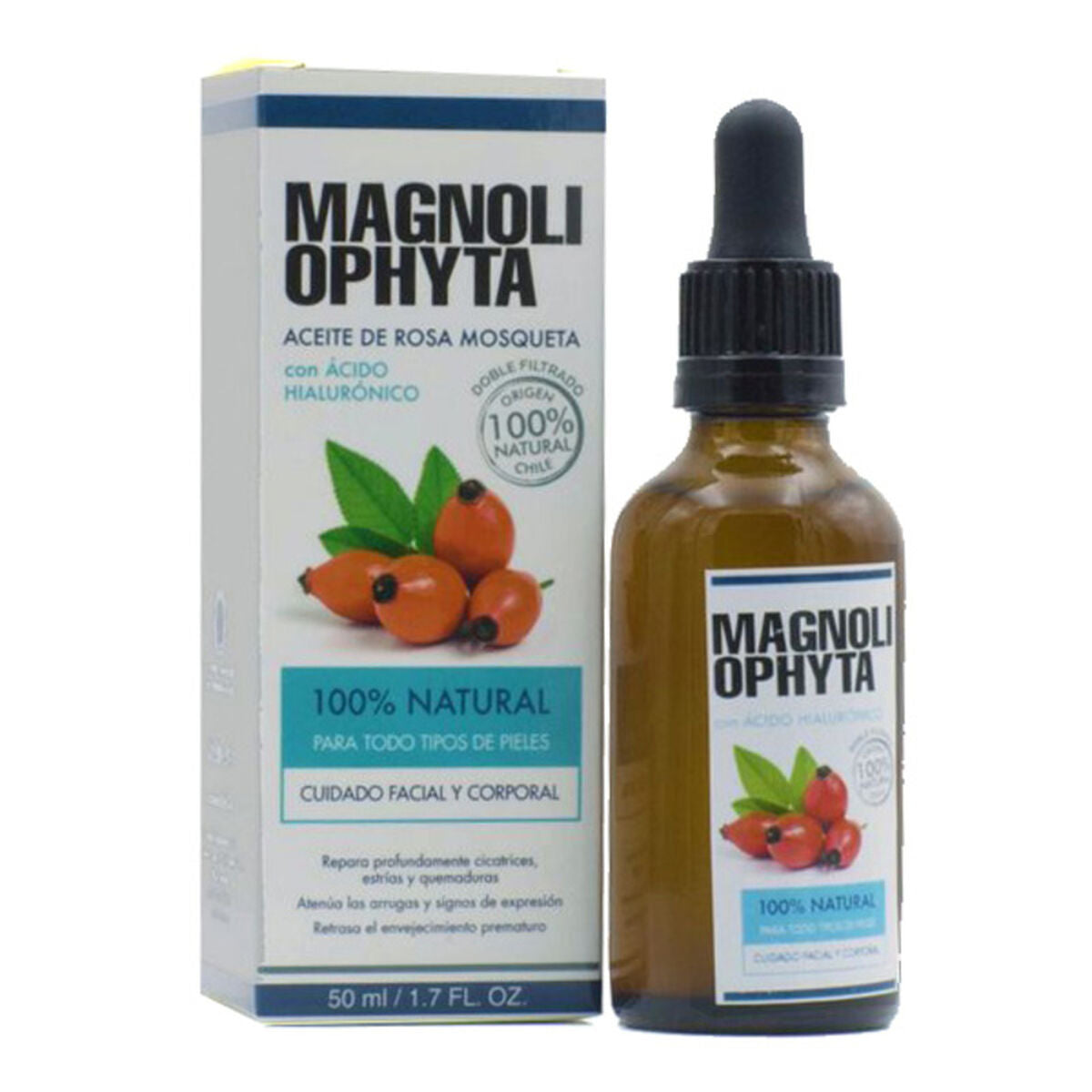 Facial Oil Magnoliophytha Aceite De Rosa Mosqueta 30 ml 50 ml product packaging