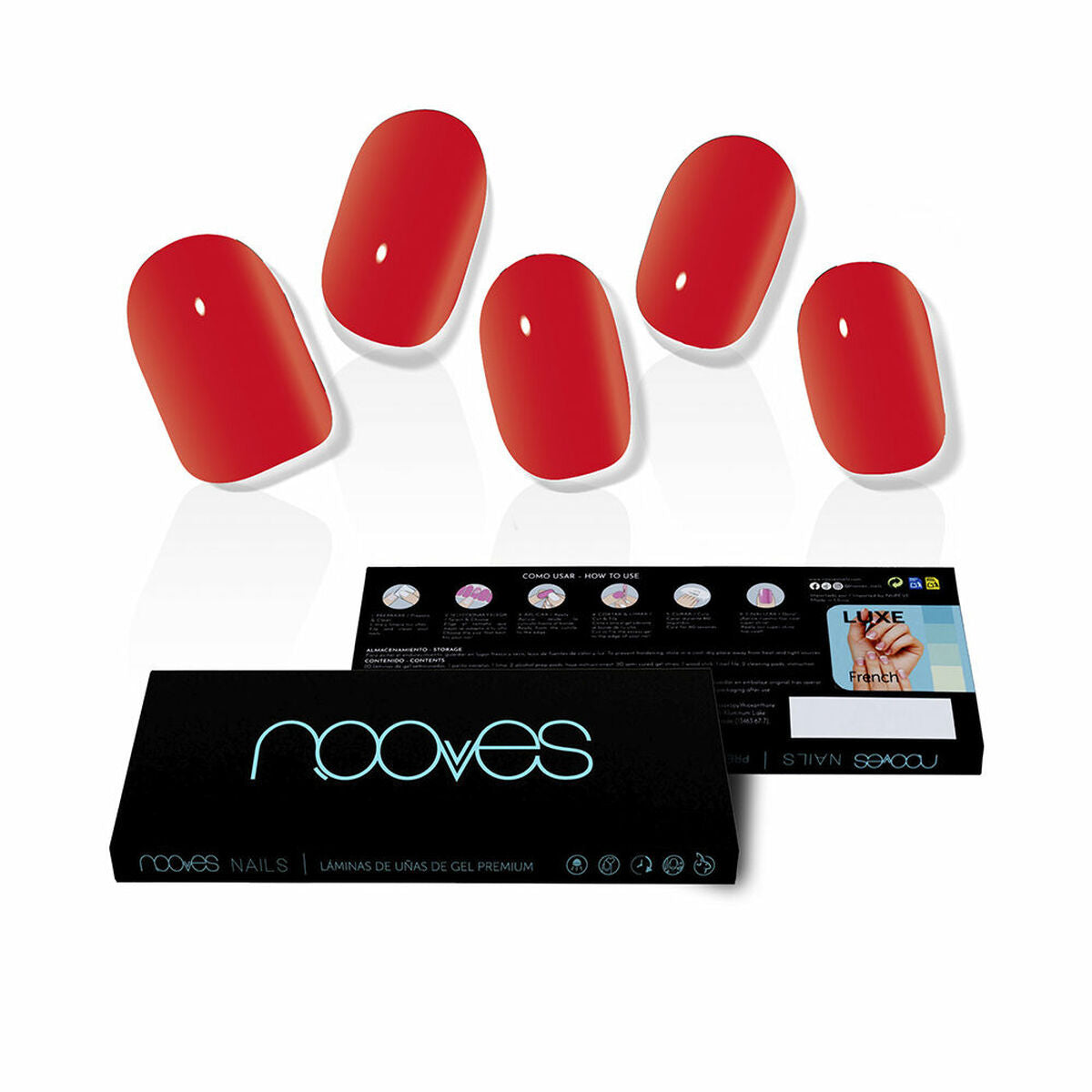 False nails Nooves Crimson red Gel Self-adhesives 20 Pieces skincare packaging
