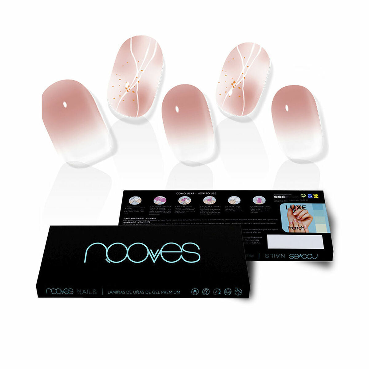 False nails Nooves Michelle art design Gel Self-adhesives 20 Pieces skincare packaging
