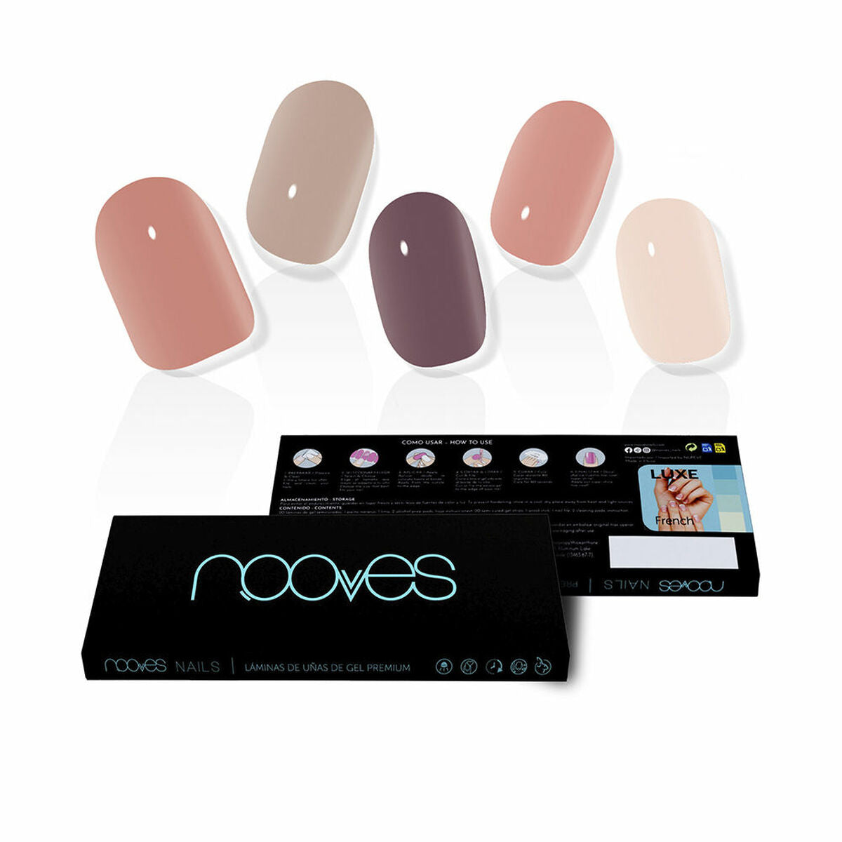 False nails Nooves Secret Earth Gel Self-adhesives 20 Pieces skincare packaging